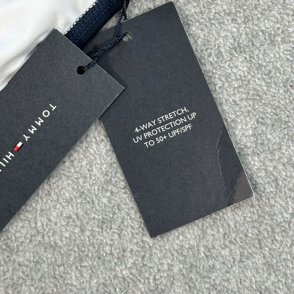 Tommy Hilfiger Colorblock V-Cut Swim Bikini Bottoms Women's Small Navy White New - Picture 5 of 8